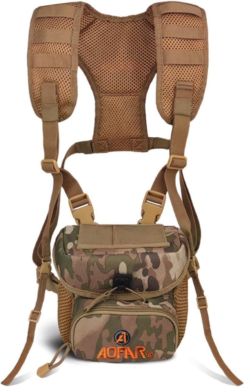 AOFAR Binocular Harness Chest Pack with Adjustable Strap, Lightweight and Large Capacity, Bino Case for Hunting, Hiking, Shooting, Camouflage - Image 1